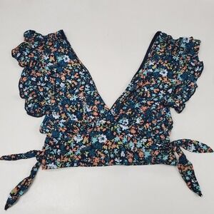 Free People Babydoll Crop Top Women Small Floral Cottagecore Festival Fairy Boho